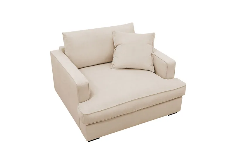 Rossita lyx Ekstra dyb Lænestol - Beige Jernbanefløjl - Møbler - Stole & lænestole - Lænestole