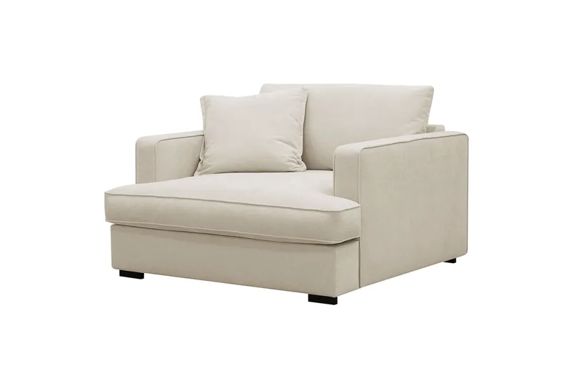 Rossita lyx Ekstra dyb Lænestol - Beige Stof - Møbler - Stole & lænestole - Lænestole