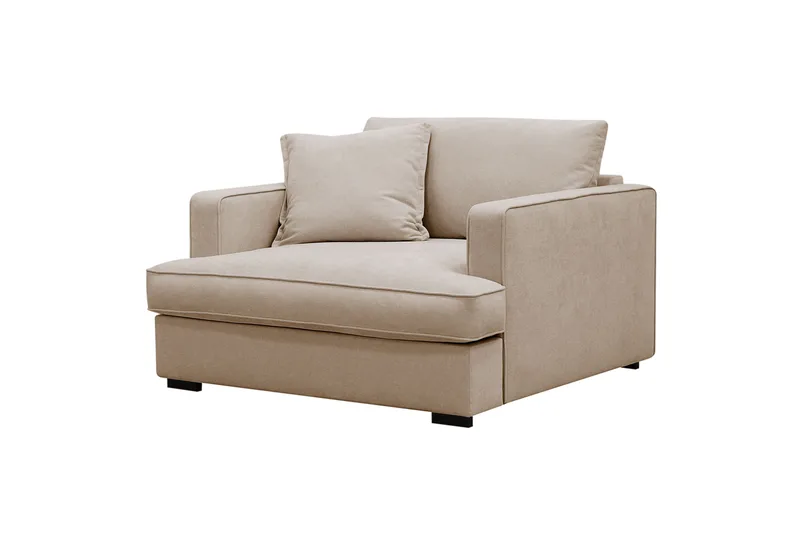 Rossita lyx Ekstra dyb Lænestol - Beige Stof - Møbler - Stole & lænestole - Lænestole