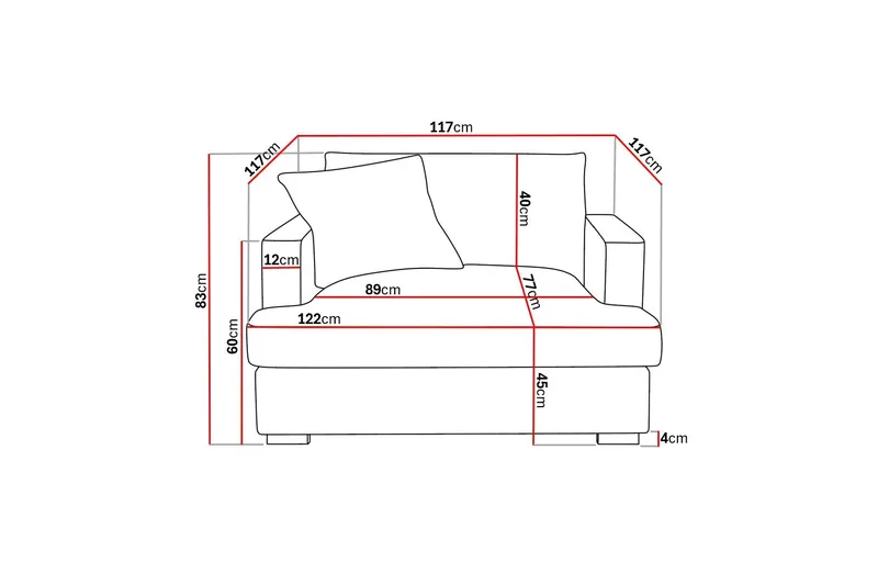 Rossita lyx Ekstra dyb Lænestol - Brun Jernbanefløjl - Møbler - Stole & lænestole - Lænestole