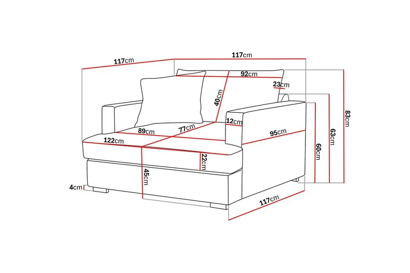 Rossita lyx Ekstra dyb Lænestol - Brun Jernbanefløjl - Møbler - Stole & lænestole - Lænestole