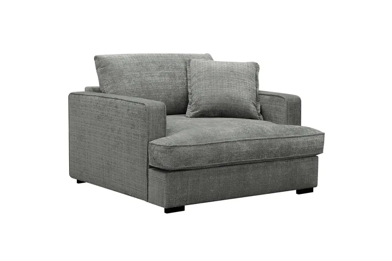 Rossita lyx Ekstra dyb Lænestol - Grå Chenille - Møbler - Stole & lænestole - Lænestole