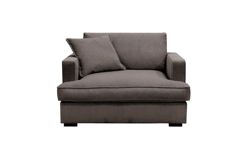 Rossita lyx Ekstra dyb Lænestol - Mørkegrå Jernbanefløjl - Møbler - Stole & lænestole - Lænestole