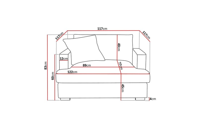 Rossita lyx Ekstra dyb Lænestol - Mørkegrå Jernbanefløjl - Møbler - Stole & lænestole - Lænestole