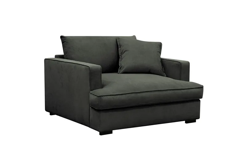 Rossita lyx Ekstra dyb Lænestol - Mørkegrøn Jernbanefløjl - Møbler - Stole & lænestole - Lænestole