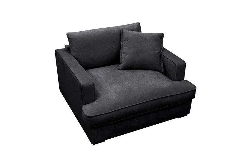 Rossita lyx Ekstra dyb Lænestol - Sort Chenille - Møbler - Stole & lænestole - Lænestole