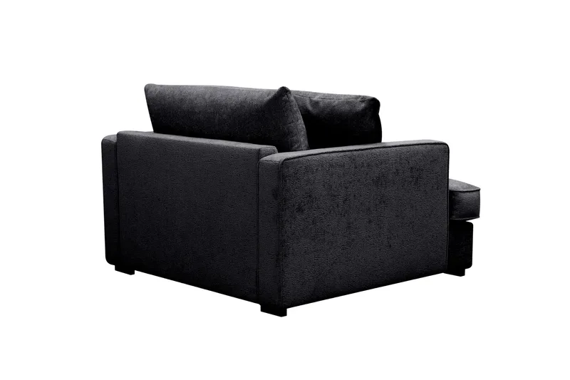 Rossita lyx Ekstra dyb Lænestol - Sort Chenille - Møbler - Stole & lænestole - Lænestole