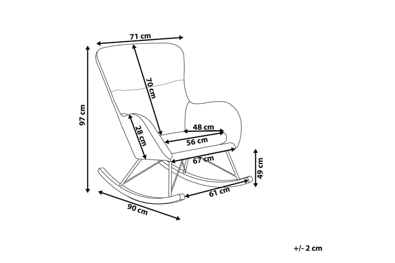 Freeburger gyngestol velour - Grå - Møbler - Stole & lænestole - Gyngestol