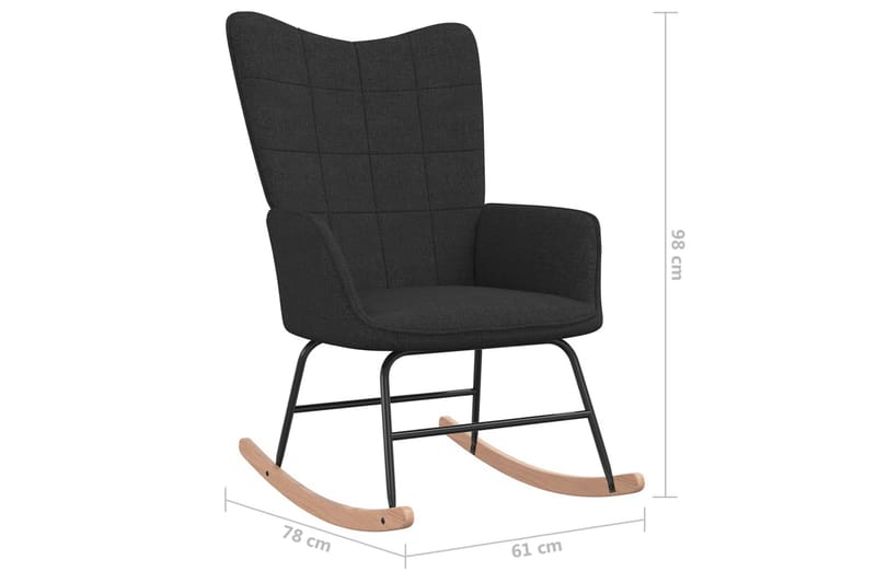 gyngestol stof sort - Grå - Møbler - Stole & lænestole - Gyngestol