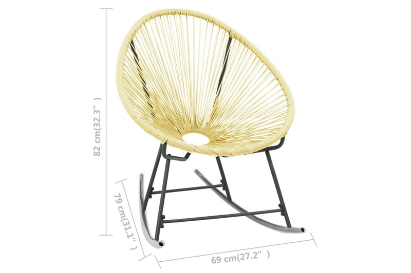 udendørs Acapulco-stol polyrattan beige - Beige - Møbler - Stole & lænestole - Gyngestol