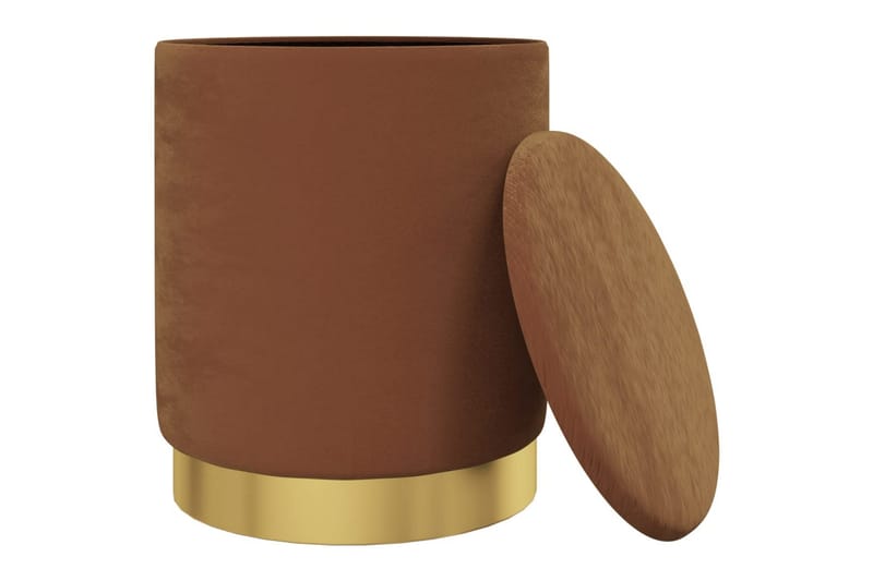 rund puf fløjl brun - Brun - Møbler - Stole & lænestole - Taburet & skammel
