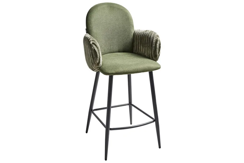 Sæt med 2 barstole Amity - Grøn, sort - Møbler - Stole & lænestole - Barstole