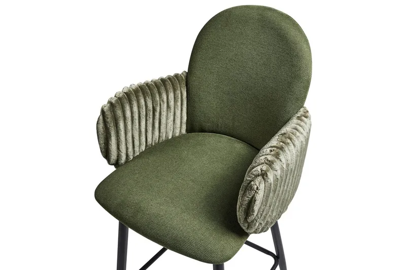 Sæt med 2 barstole Amity - Grøn, sort - Møbler - Stole & lænestole - Barstole