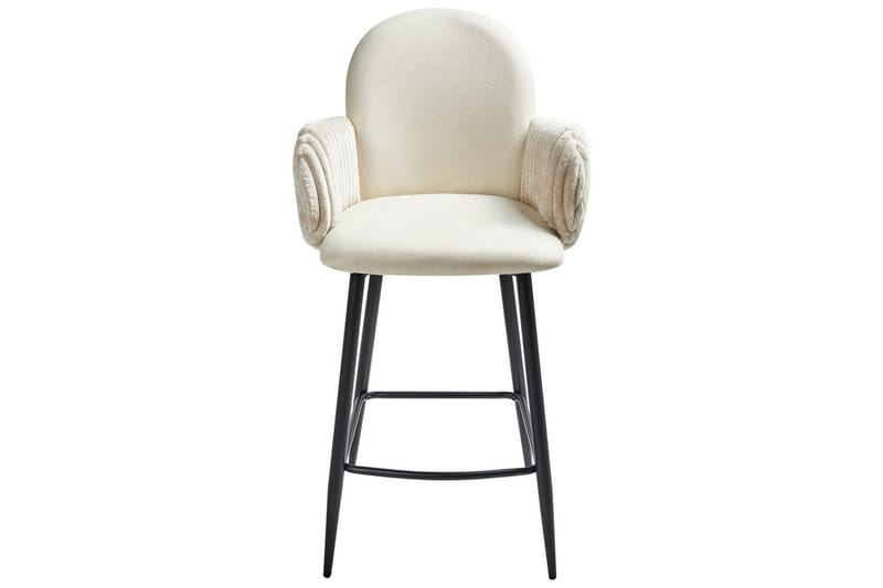 Sæt med 2 barstole Amity - Lys beige, sort - Møbler - Stole & lænestole - Barstole