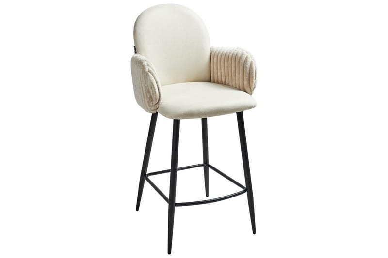 Sæt med 2 barstole Amity - Lys beige, sort - Møbler - Stole & lænestole - Barstole