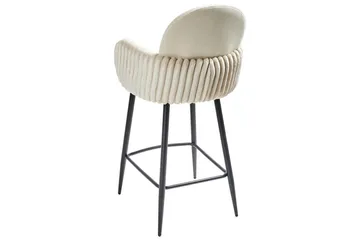 Sæt med 2 barstole Amity - Lys beige, sort - Møbler - Stole & lænestole - Barstole