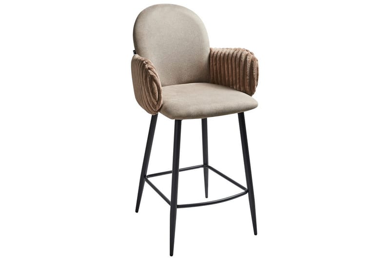 Sæt med 2 barstole Amity - Taupe, sort, brun - Møbler - Stole & lænestole - Barstole