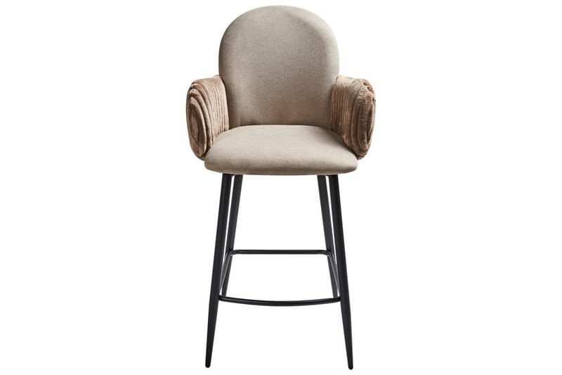 Sæt med 2 barstole Amity - Taupe, sort, brun - Møbler - Stole & lænestole - Barstole