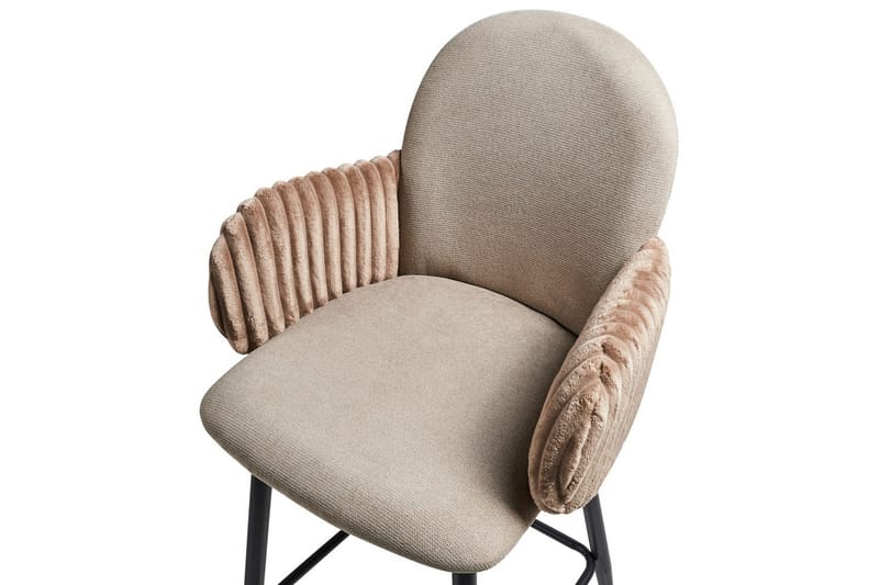 Sæt med 2 barstole Amity - Taupe, sort, brun - Møbler - Stole & lænestole - Barstole