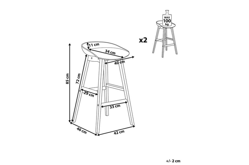 Sæt med 2 barstole Micco - Møbler - Stole & lænestole - Barstole
