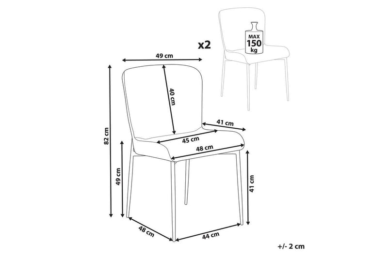 Sæt med 2 spiseborde Ada - Brun, Sort - Møbler - Stole & lænestole - Spisebordsstole & køkkenstole