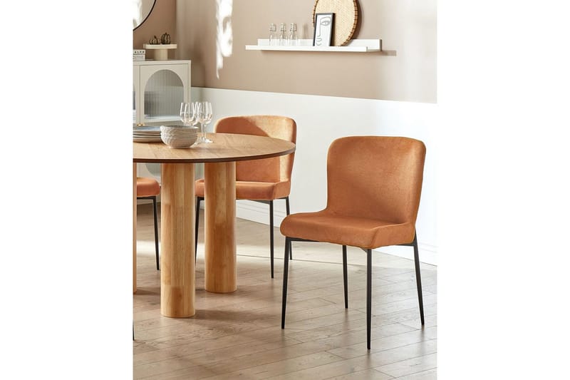 Sæt med 2 spiseborde Ada - Orange, sort - Møbler - Stole & lænestole - Spisebordsstole & køkkenstole