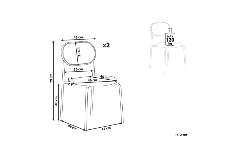 Sæt med 2 spiseborde Adaver - Lyst træ, beige - Møbler - Stole & lænestole - Spisebordsstole & køkkenstole