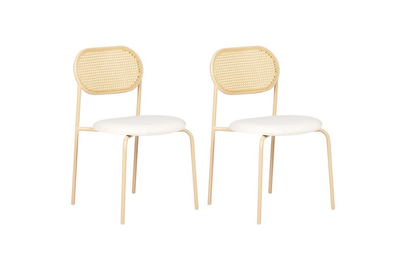 Sæt med 2 spiseborde Adaver, Lyst træ, beige