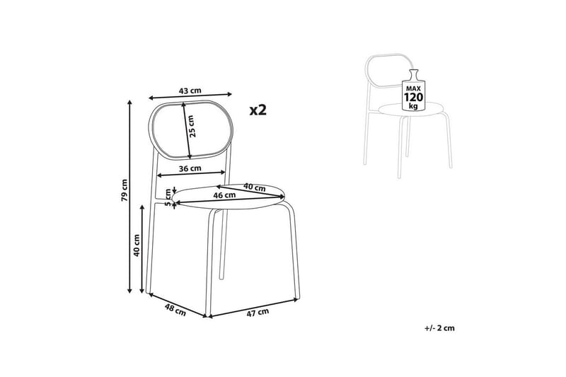 Sæt med 2 spiseborde Adaver - Sort, lyst træ, grønt - Møbler - Stole & lænestole - Spisebordsstole & køkkenstole