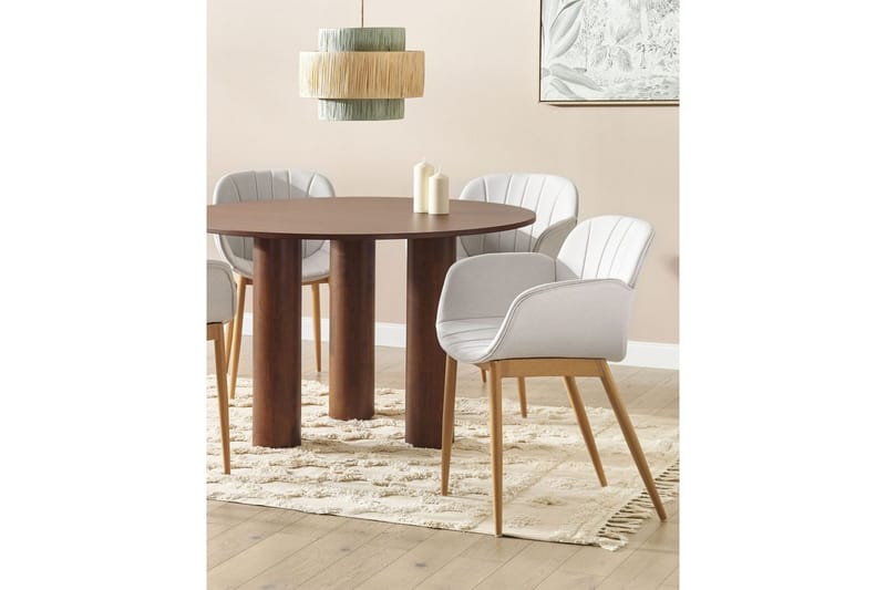 Sæt med 2 spiseborde Alice - Grå, lyst træ - Møbler - Stole & lænestole - Spisebordsstole & køkkenstole