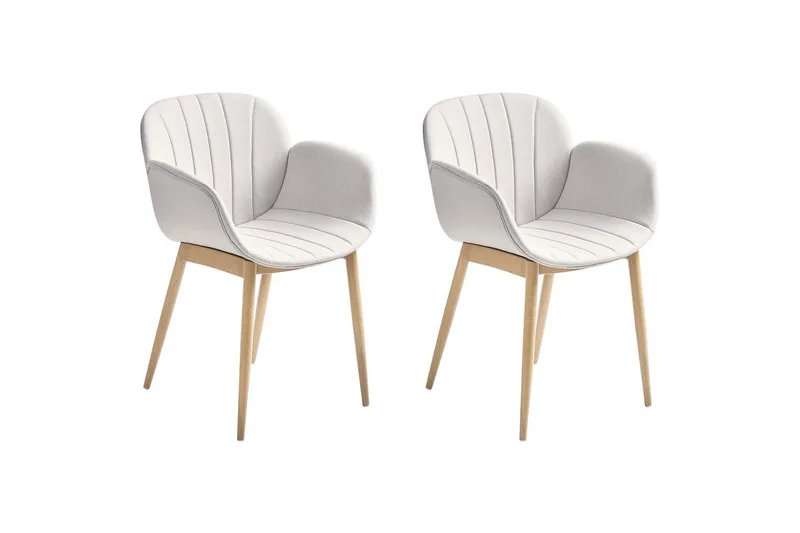 Sæt med 2 spiseborde Alice, Grå, lyst træ