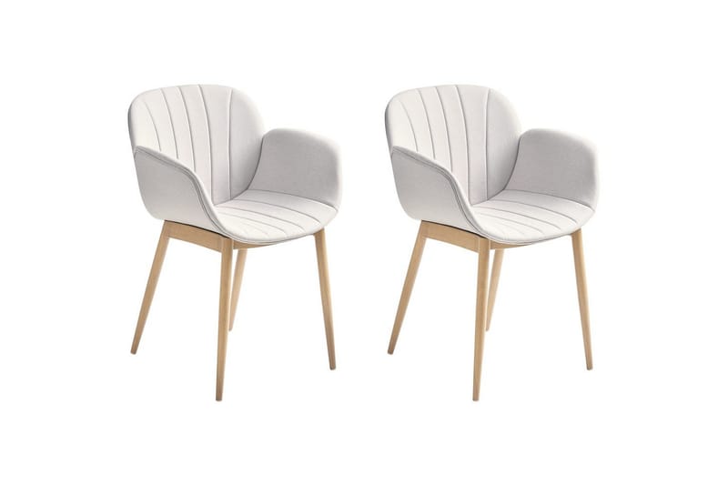 Sæt med 2 spiseborde Alice, Grå, lyst træ