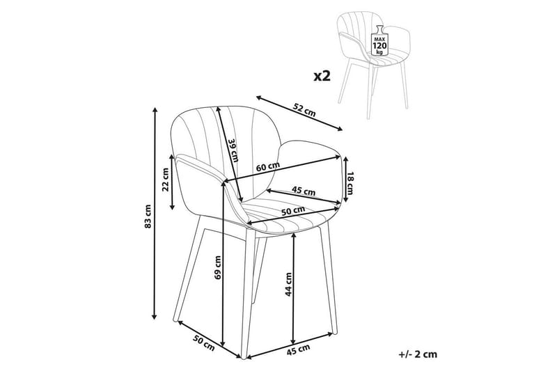 Sæt med 2 spiseborde Alice - Grønt, lyst træ - Møbler - Stole & lænestole - Spisebordsstole & køkkenstole