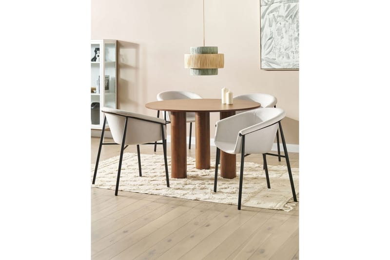 Sæt med 2 spiseborde Ames - Beige, sort - Møbler - Stole & lænestole - Spisebordsstole & køkkenstole