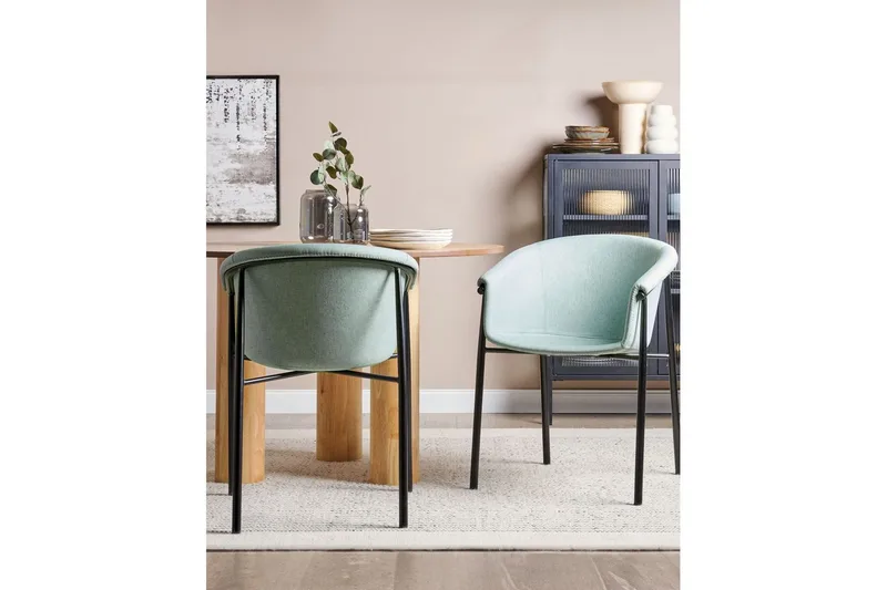 Sæt med 2 spiseborde Ames - Grøn, sort - Møbler - Stole & lænestole - Spisebordsstole & køkkenstole
