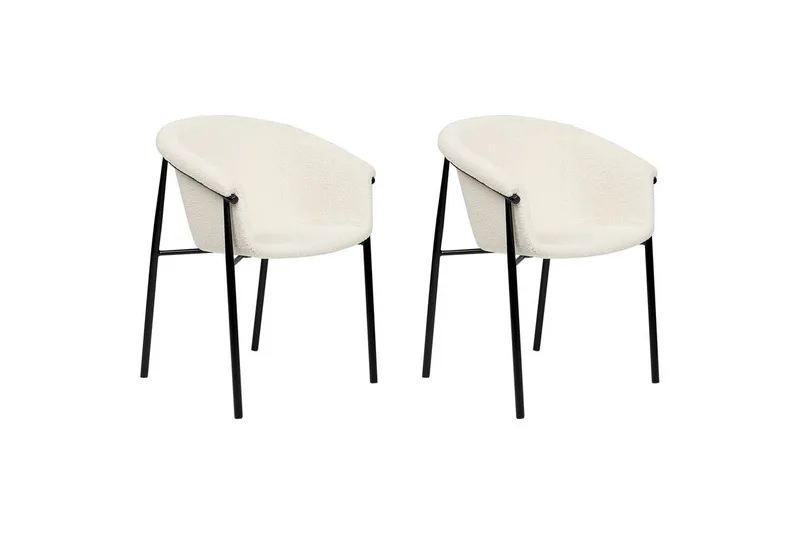 Sæt med 2 spiseborde Ames - Hvid, Sort - Møbler - Stole & lænestole - Spisebordsstole & køkkenstole