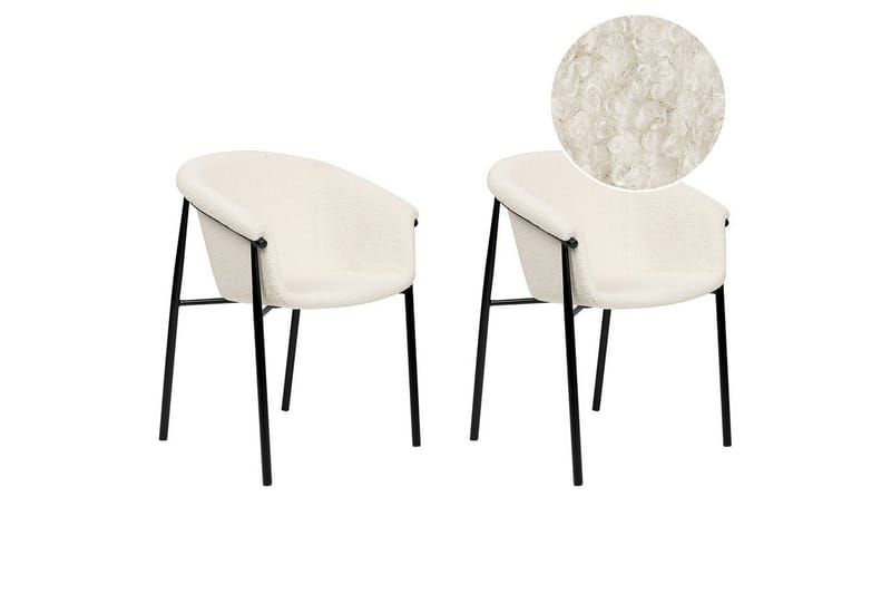 Sæt med 2 spiseborde Ames, Hvid, Sort