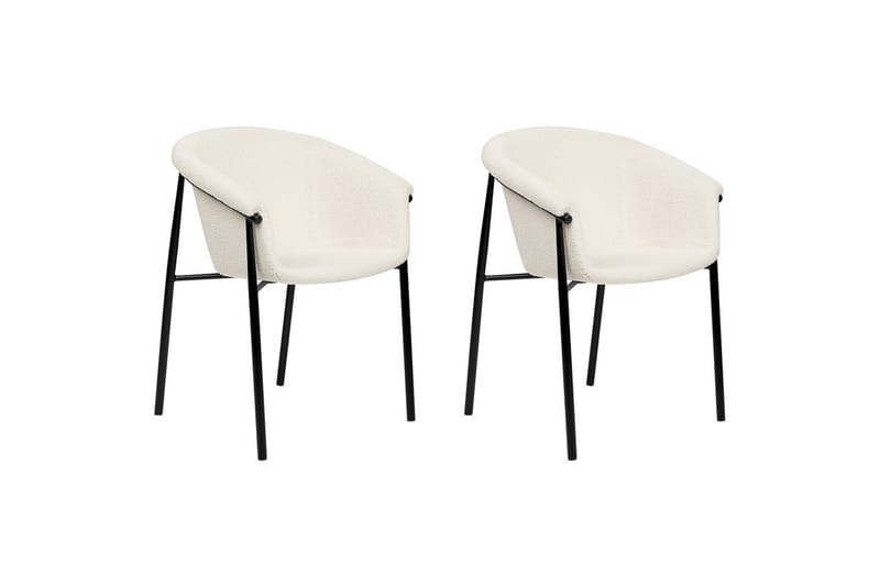 Sæt med 2 spiseborde Ames - Hvid, Sort - Møbler - Stole & lænestole - Spisebordsstole & køkkenstole
