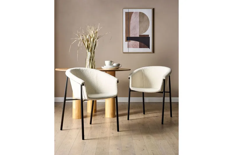 Sæt med 2 spiseborde Ames - Hvid, Sort - Møbler - Stole & lænestole - Spisebordsstole & køkkenstole