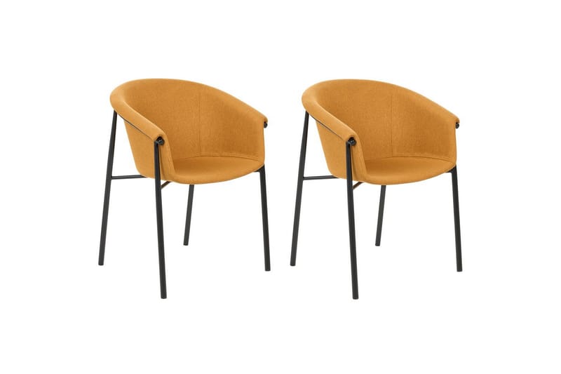 Sæt med 2 spiseborde Ames, Orange, sort