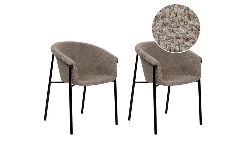Sæt med 2 spiseborde Ames - Taupe, sort - Møbler - Stole & lænestole - Spisebordsstole & køkkenstole