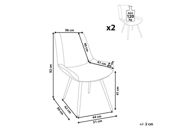 Sæt med 2 spiseborde Avilla - Hvid, Sort - Møbler - Stole & lænestole - Spisebordsstole & køkkenstole