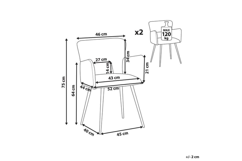 Sæt med 2 spiseborde Bouclé Sanilac - Møbler - Stole & lænestole - Spisebordsstole & køkkenstole