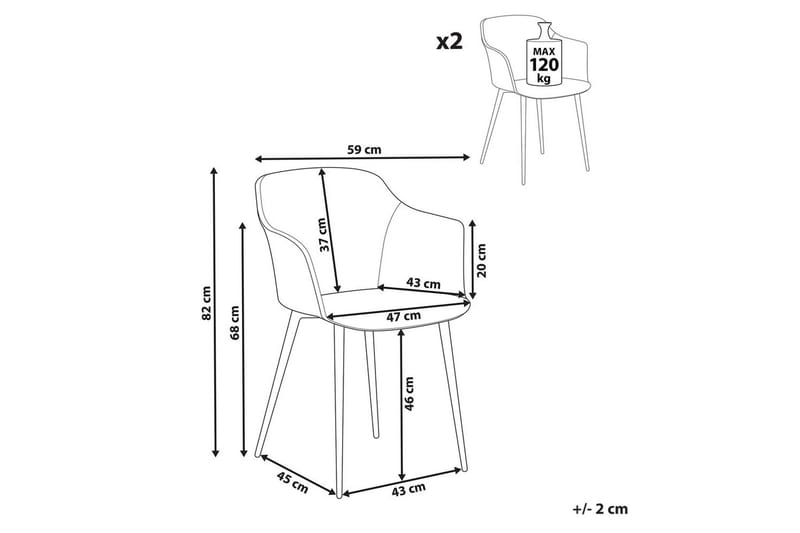 Sæt med 2 spiseborde Elim - Beige, sort - Møbler - Stole & lænestole - Spisebordsstole & køkkenstole