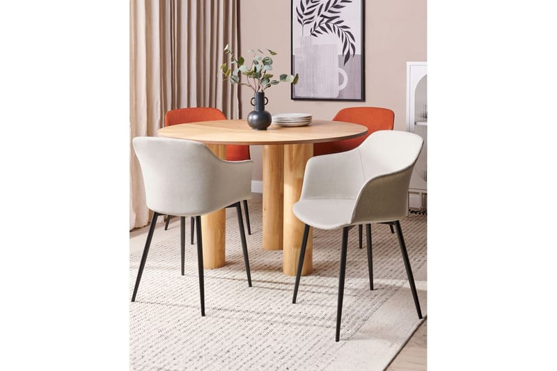 Sæt med 2 spiseborde Elim - Beige, sort - Møbler - Stole & lænestole - Spisebordsstole & køkkenstole