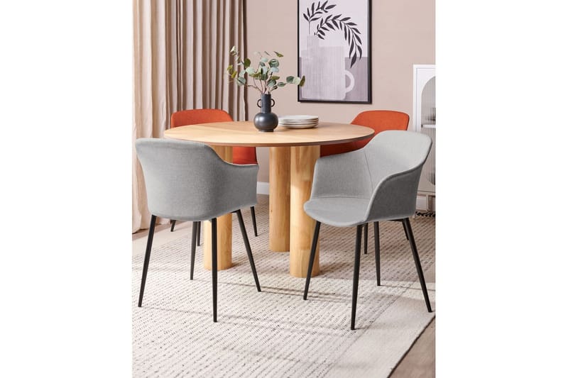 Sæt med 2 spiseborde Elim - Grå, sort - Møbler - Stole & lænestole - Spisebordsstole & køkkenstole