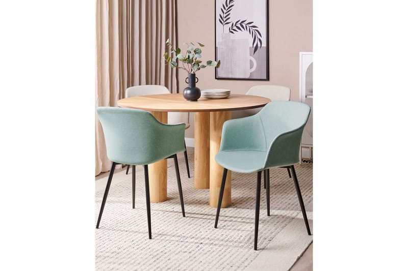 Sæt med 2 spiseborde Elim - Mintgrøn, Sort - Møbler - Stole & lænestole - Spisebordsstole & køkkenstole