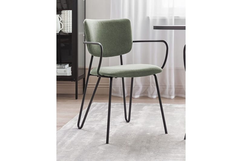 Sæt med 2 spiseborde Elko - Grøn, sort - Møbler - Stole & lænestole - Spisebordsstole & køkkenstole