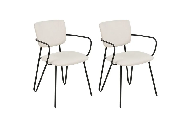 Sæt med 2 spiseborde Elko, Hvid, Sort