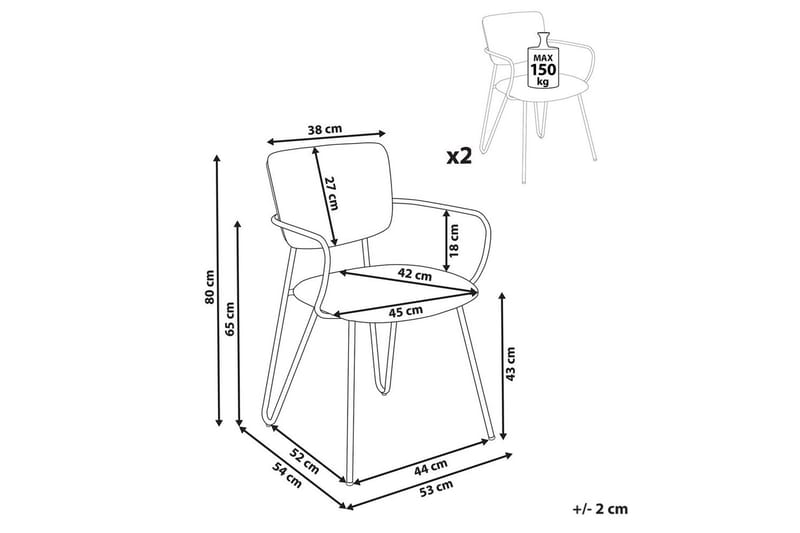 Sæt med 2 spiseborde Elko - Hvid, Sort - Møbler - Stole & lænestole - Spisebordsstole & køkkenstole